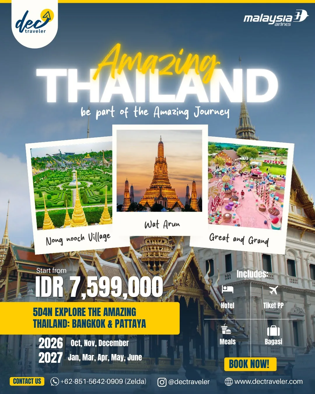 5D4N EXPLORE THE AMAZING THAILAND: BANGKOK & PATTAYA
